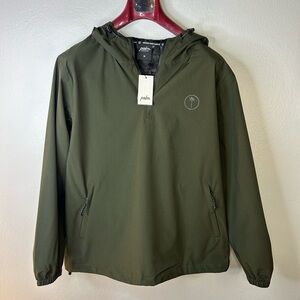 NWT Men’s Palm Golf Mission Waterproof 1/4 Zip Windbreaker Jacket Green Size M